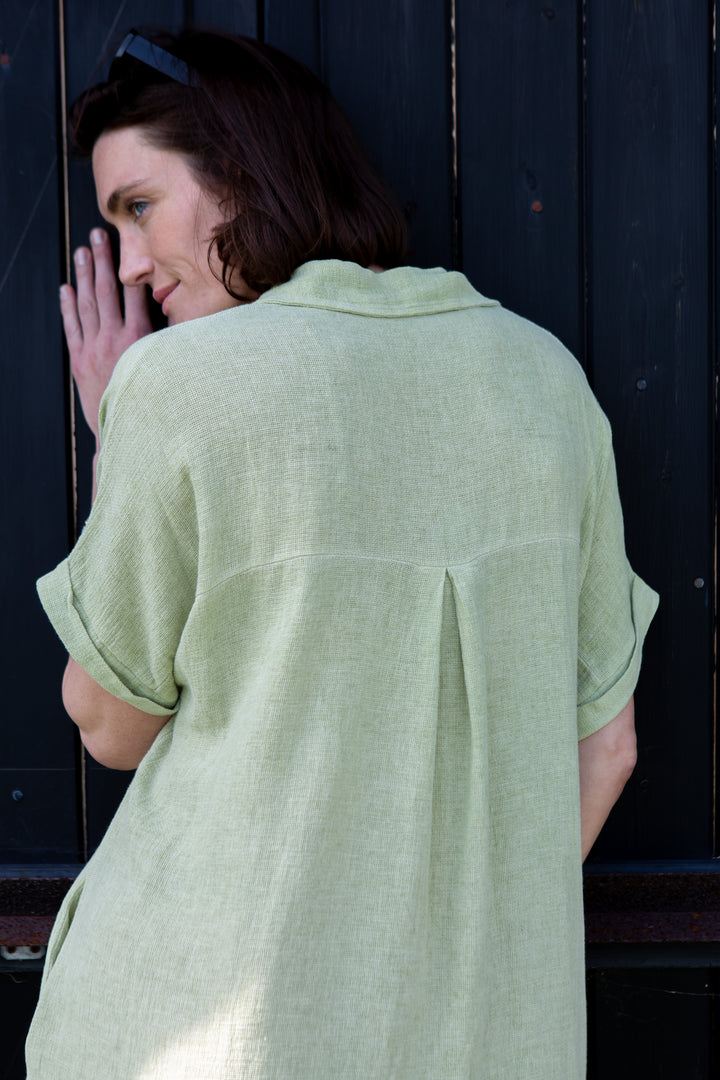 Linen Blend Shirt Dress