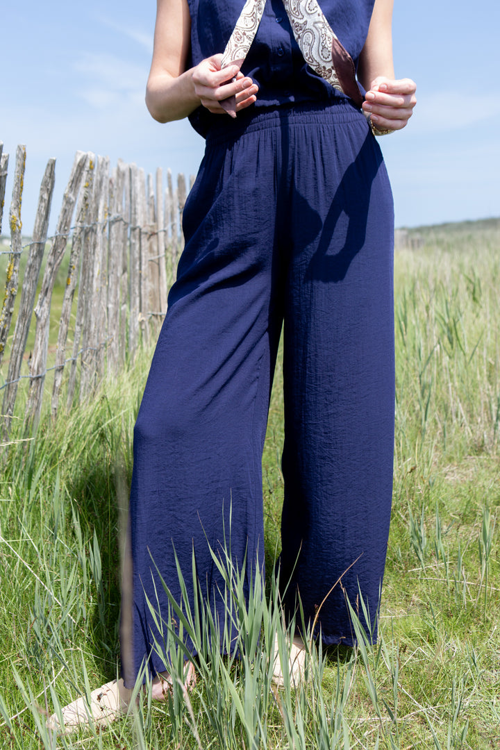 Plain Wide Leg Trousers