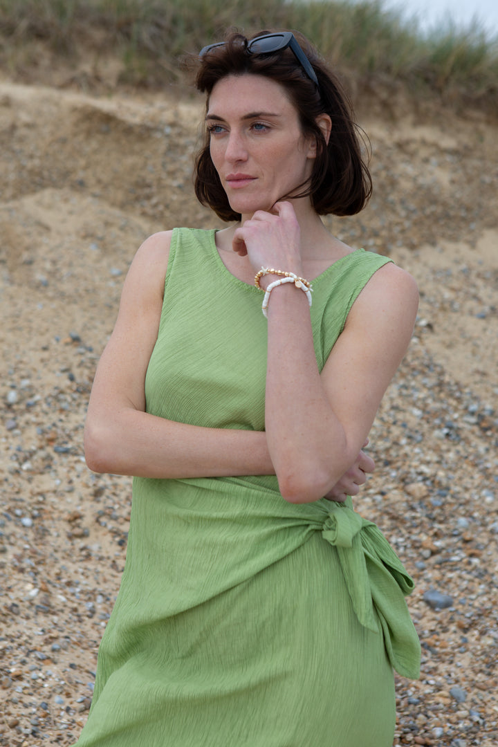 Crinkle Tie Front Dress