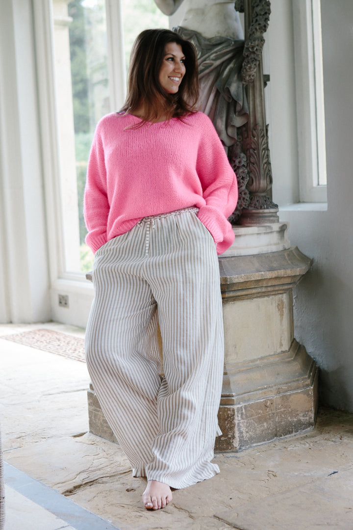 Linen Striped Trousers