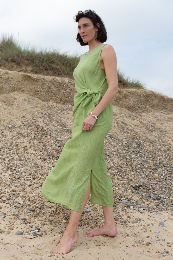 Crinkle Tie Front Dress