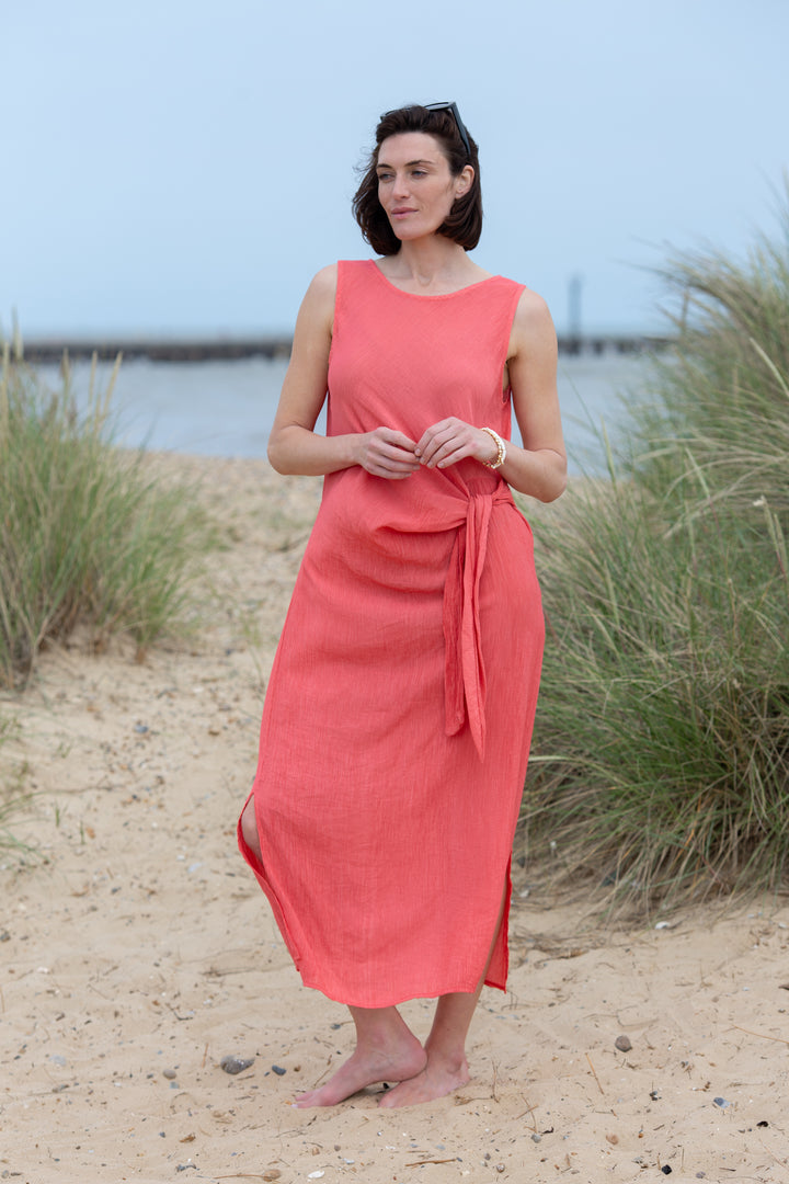 Crinkle Tie Front Dress