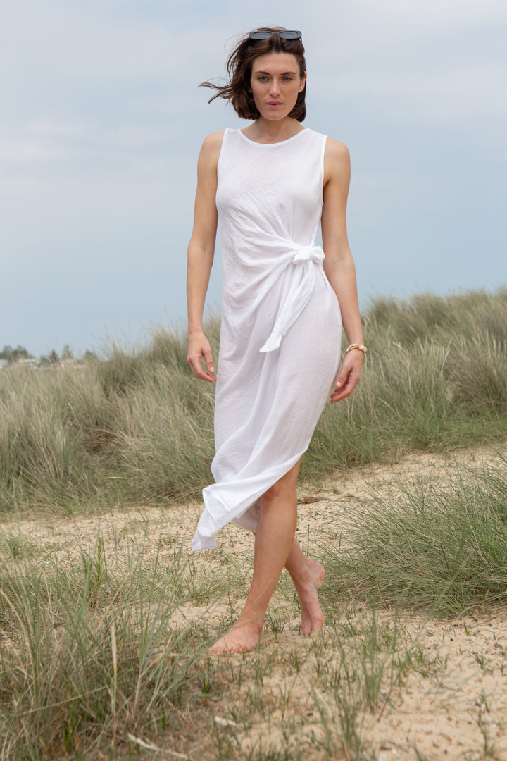 Crinkle Tie Front Dress