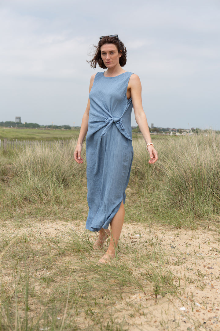 Crinkle Tie Front Dress