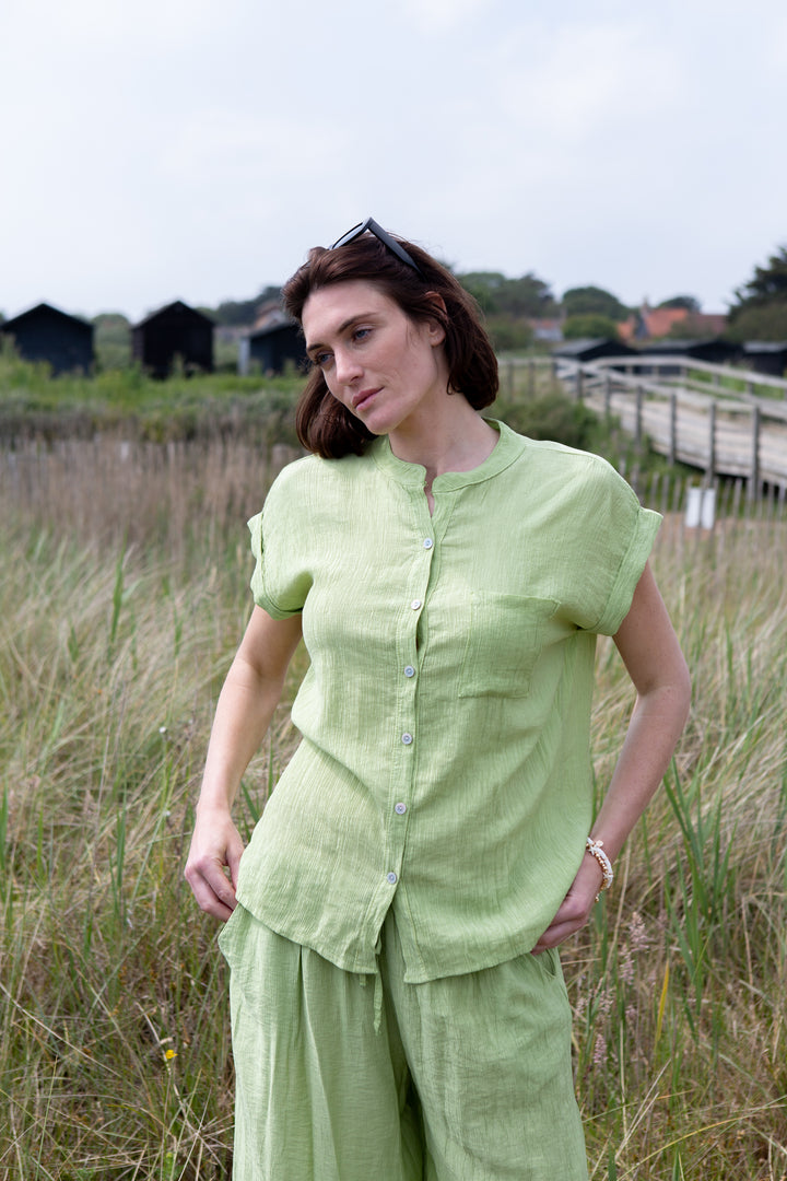 Crinkle Short Sleeve Shirt