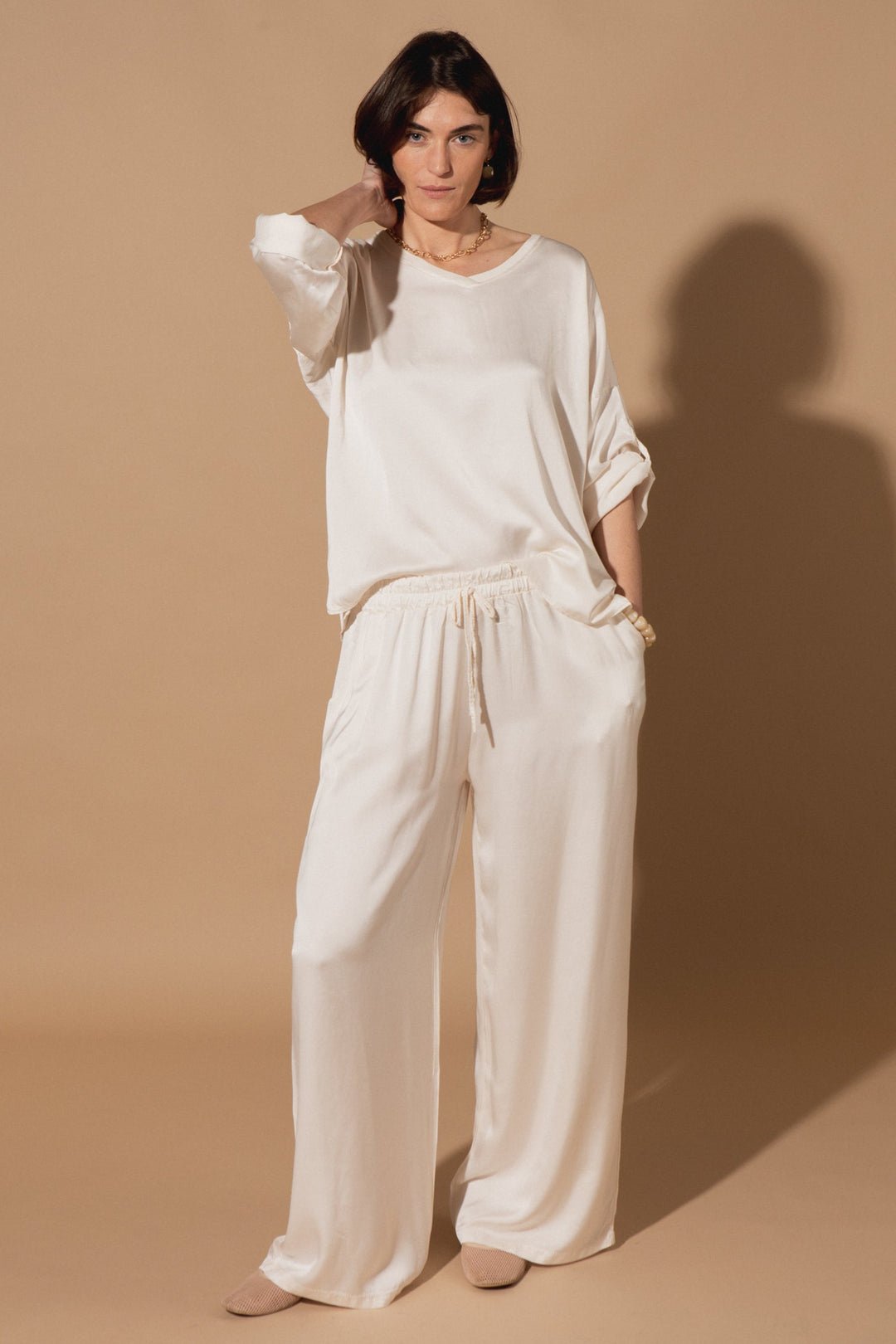 Marilou Plain Silk Trousers
