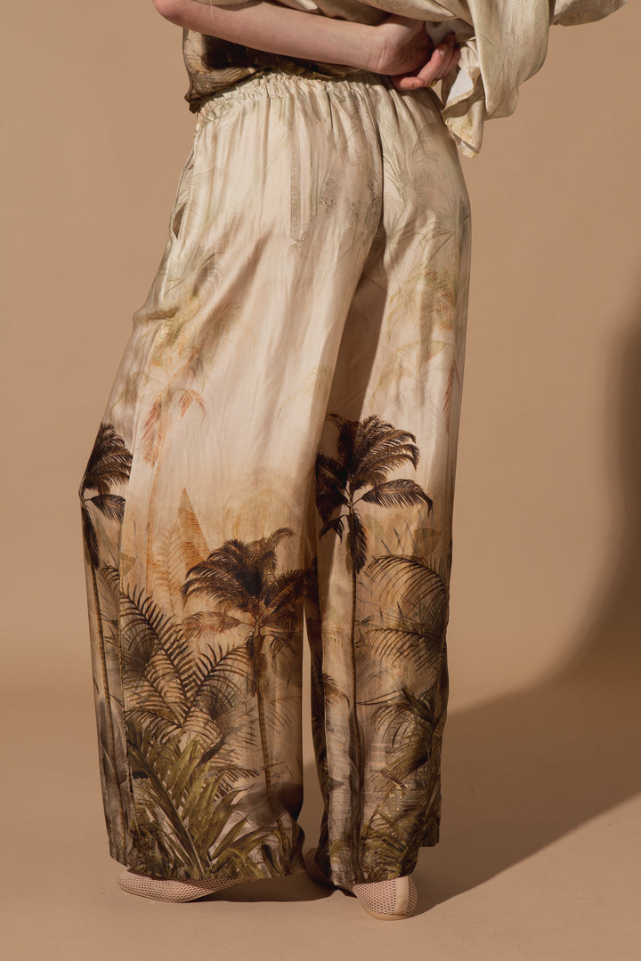Palm Tree Silk Trousers