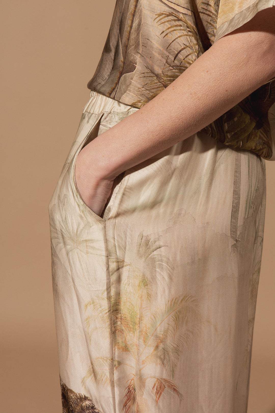Palm Tree Silk Trousers