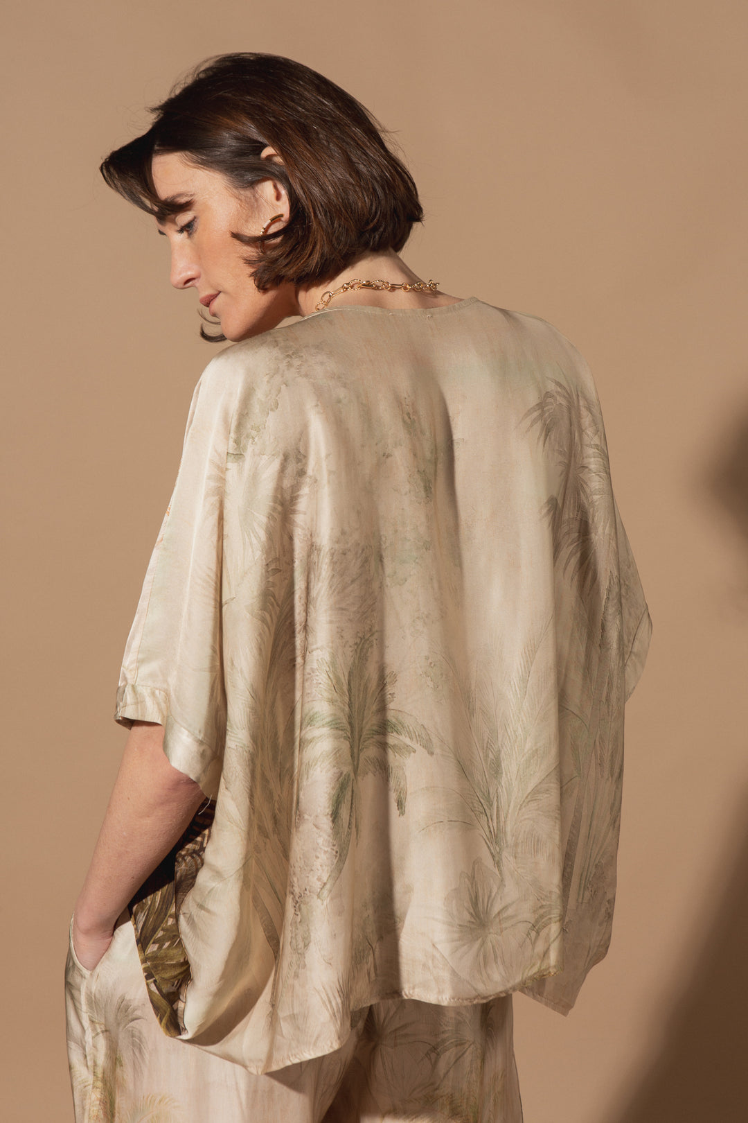 Palm Tree Silk Top