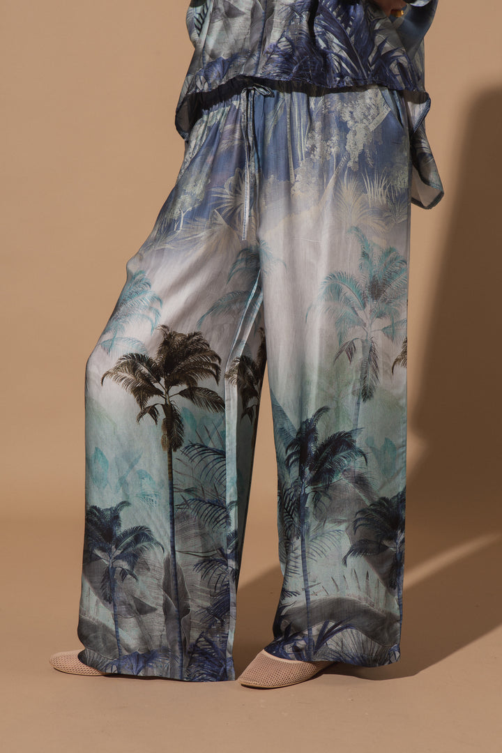 Palm Tree Silk Trousers