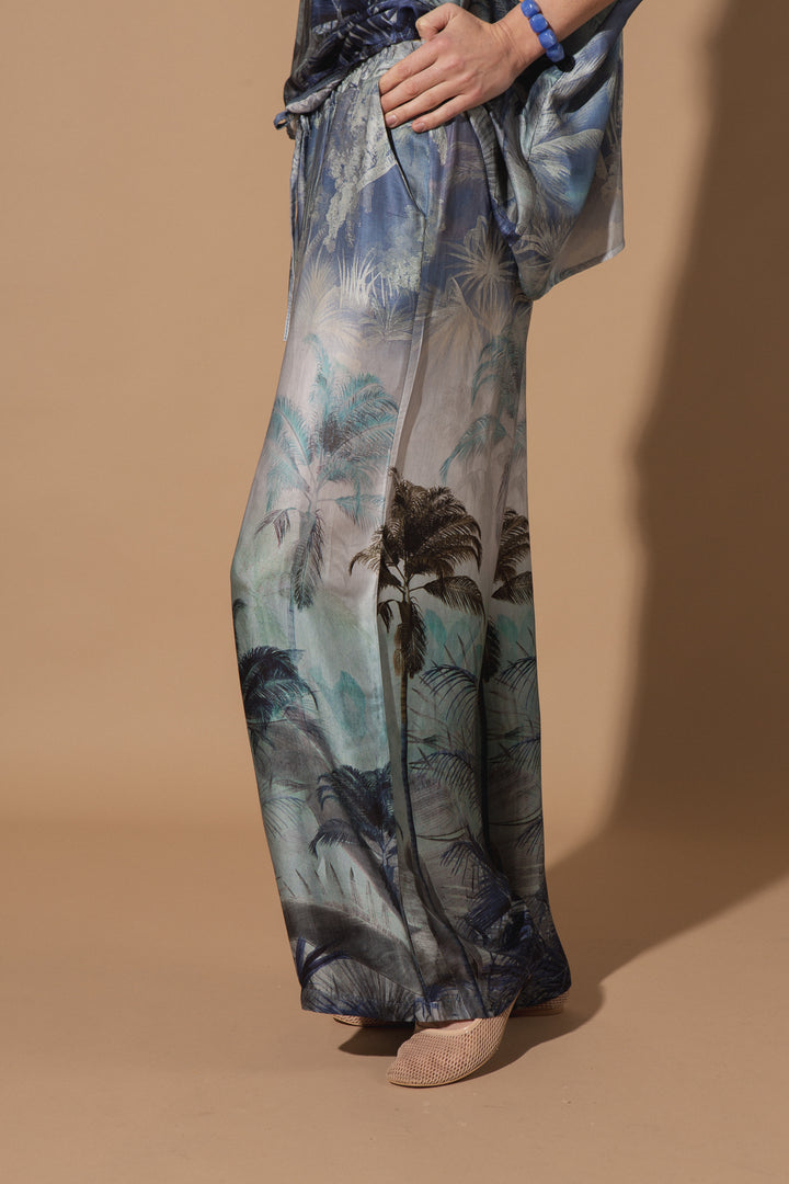 Palm Tree Silk Trousers