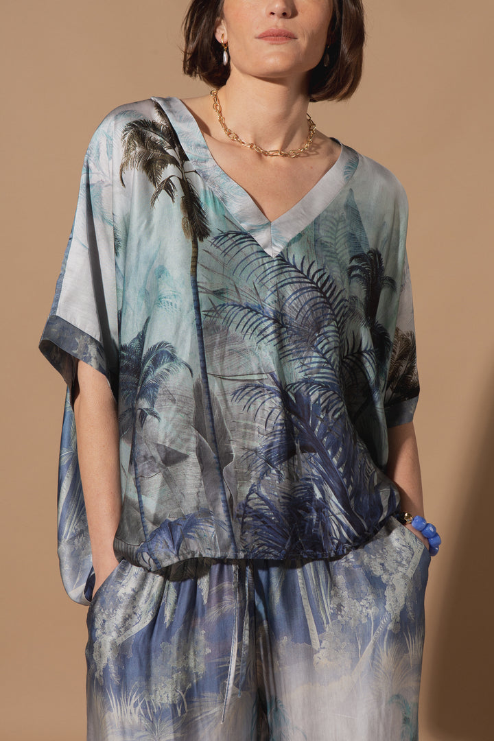 Palm Tree Silk Top
