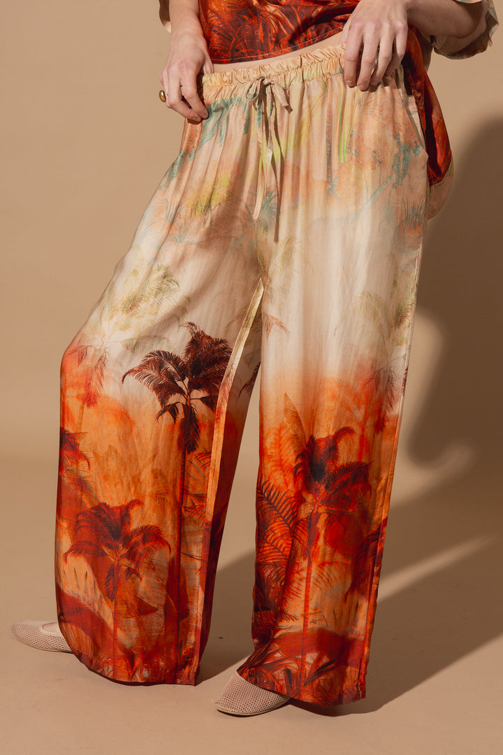 Palm Tree Silk Trousers