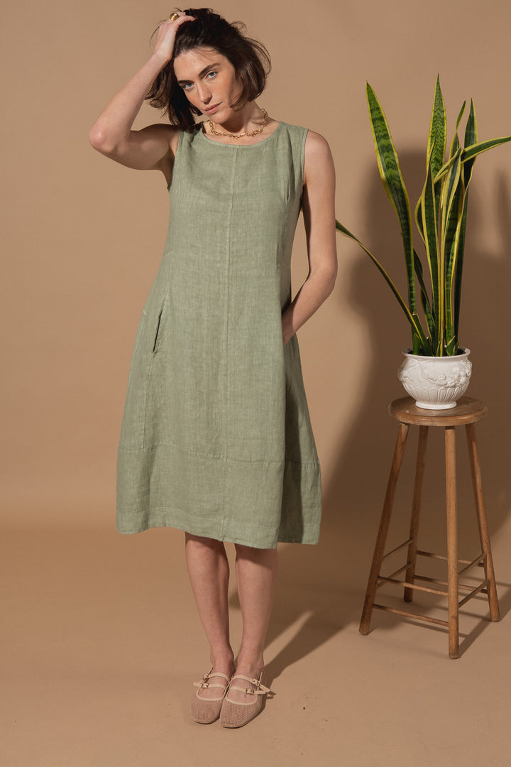 Alicia Sleeveless Linen Dress