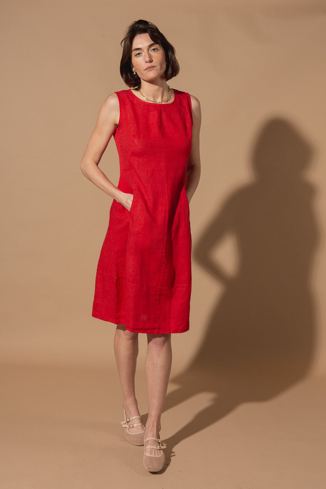 Alicia Sleeveless Linen Dress
