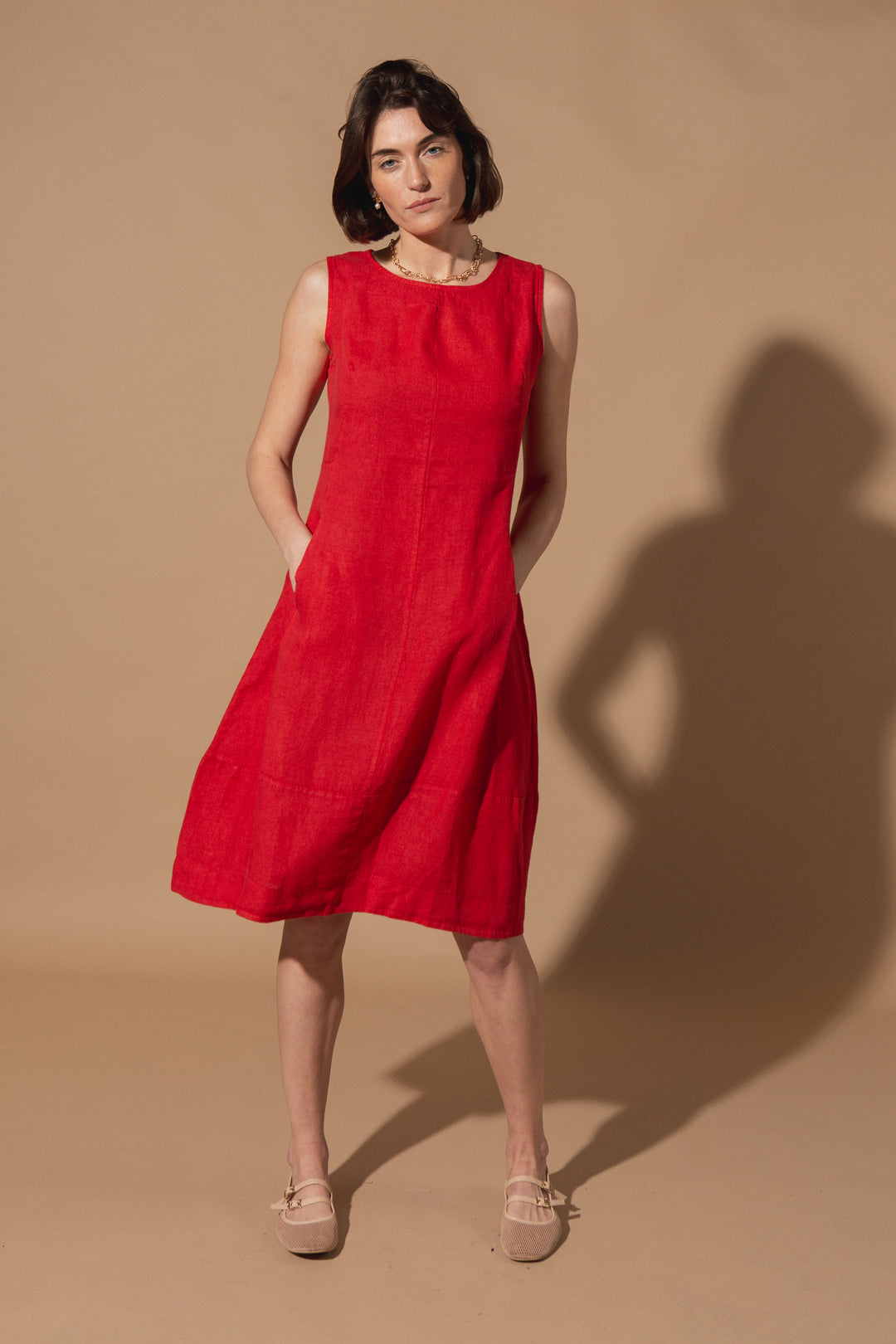 Alicia Sleeveless Linen Dress