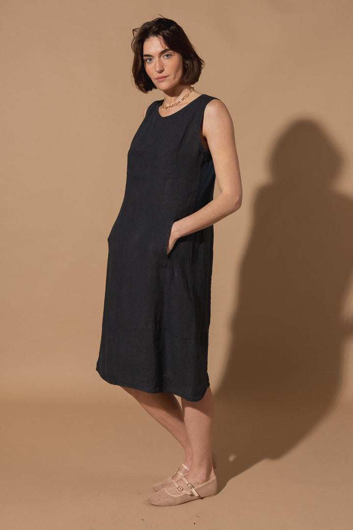Alicia Sleeveless Linen Dress