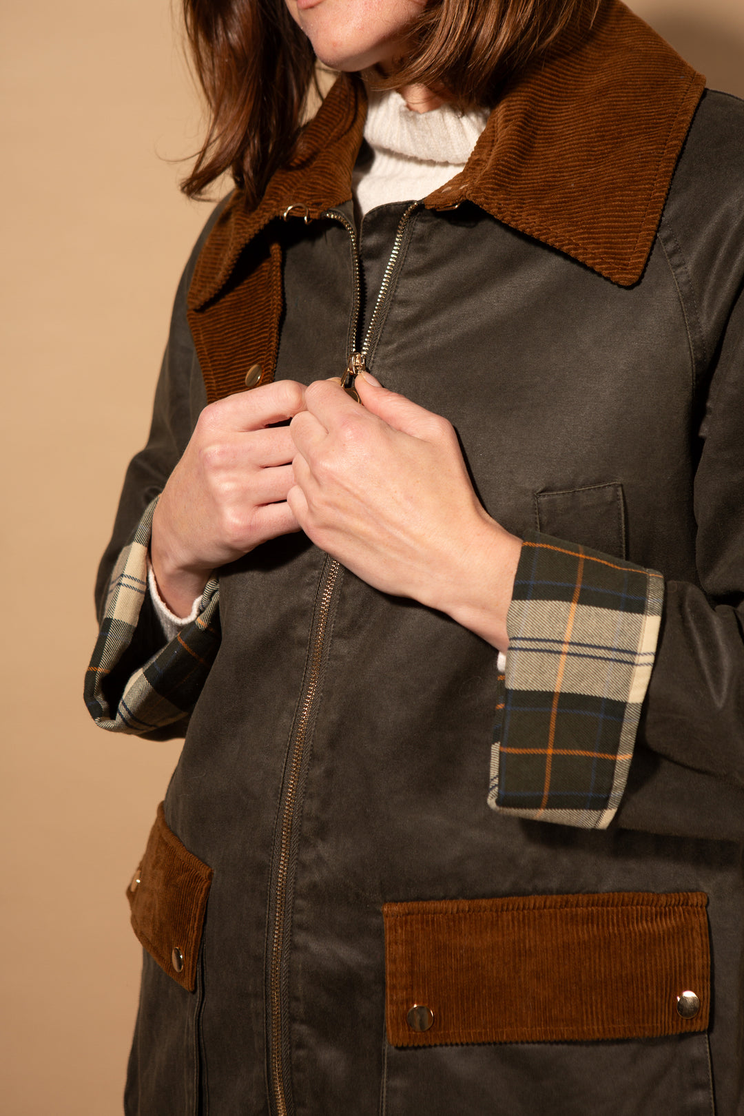 Corduroy Trim Jacket