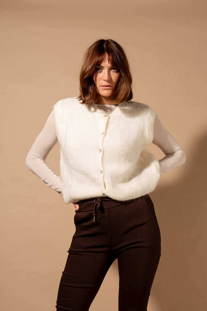 Mohair Button Through Tank Top