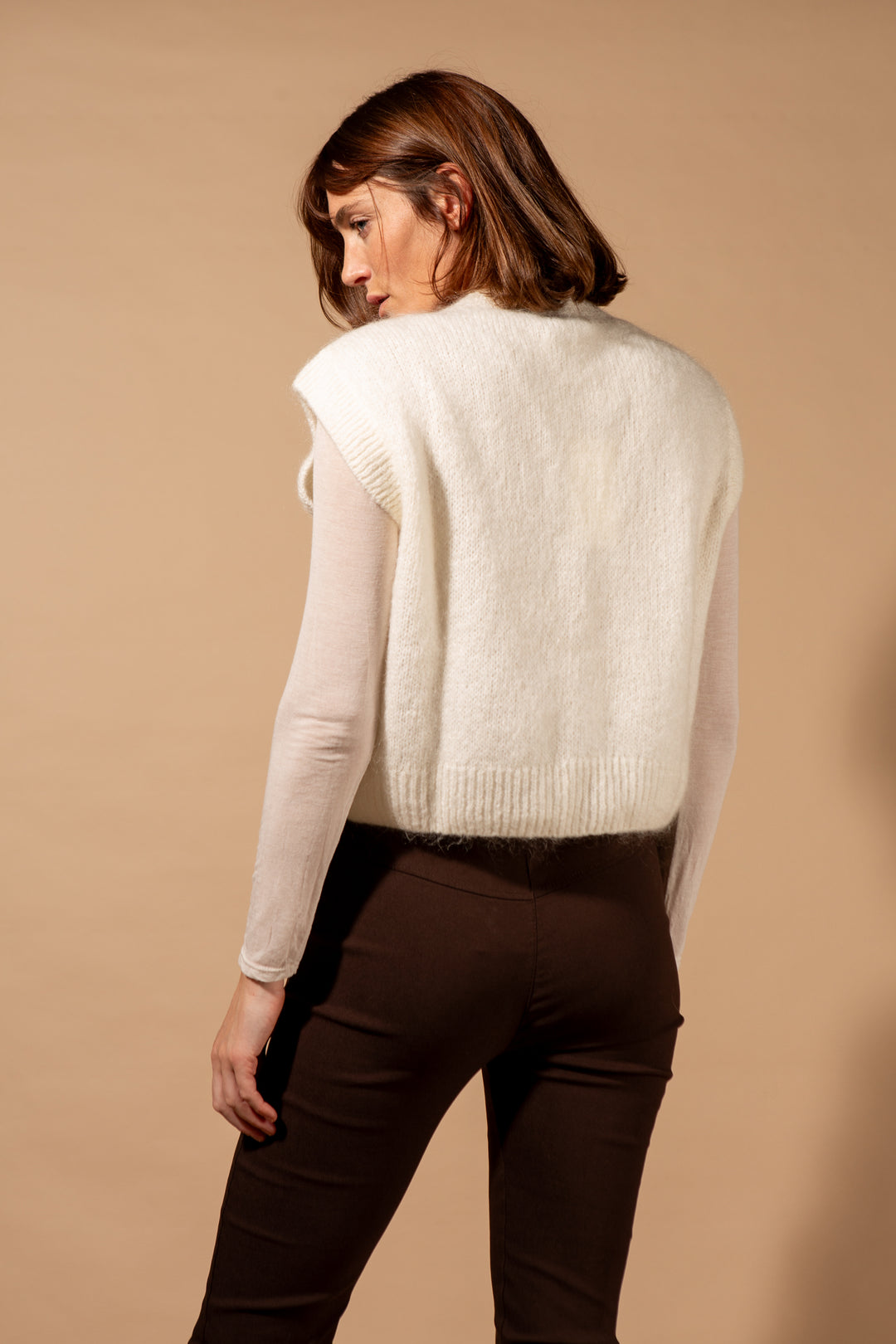 Mohair Button Through Tank Top