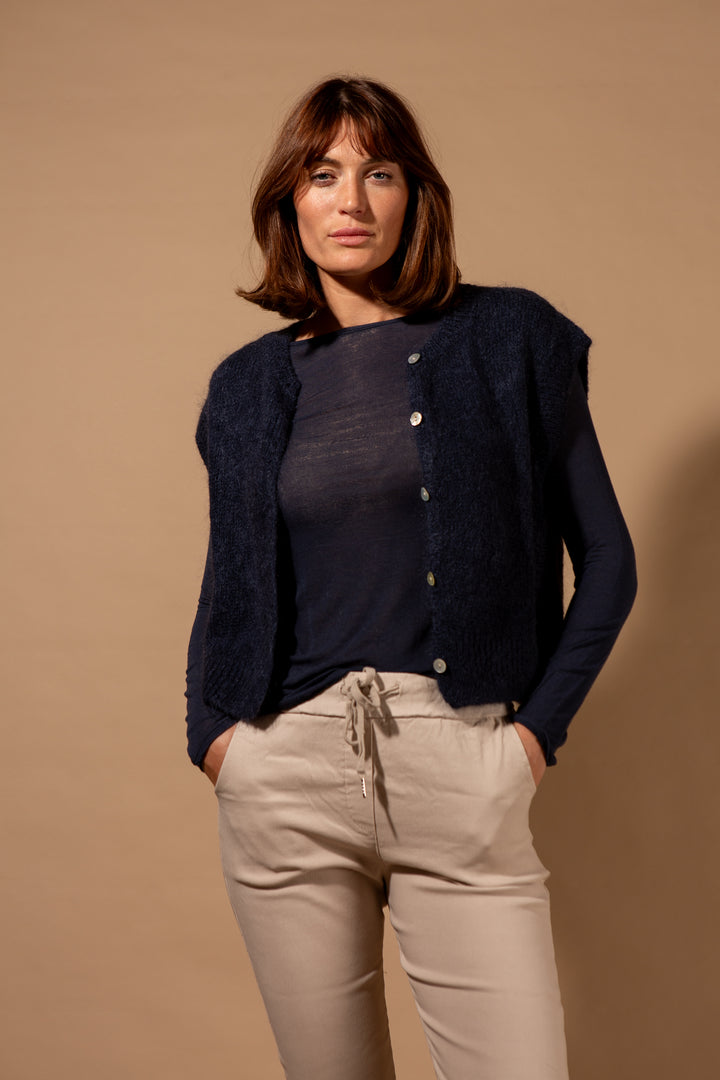Mohair Button Through Tank Top