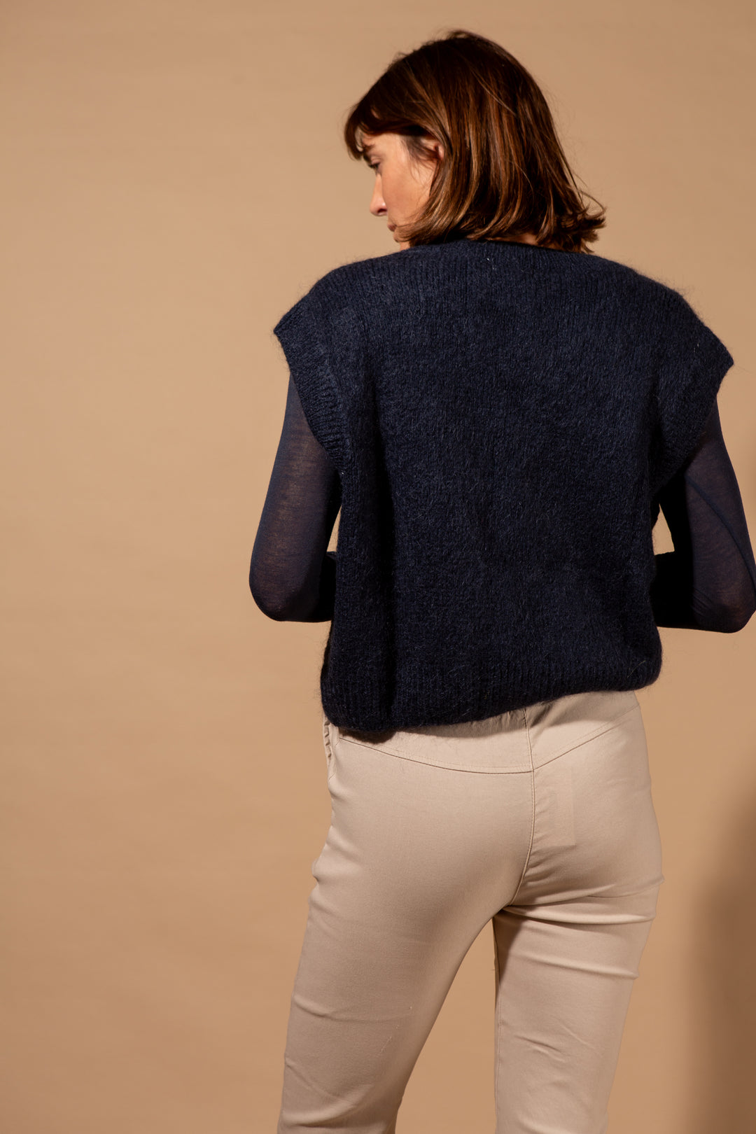 Mohair Button Through Tank Top