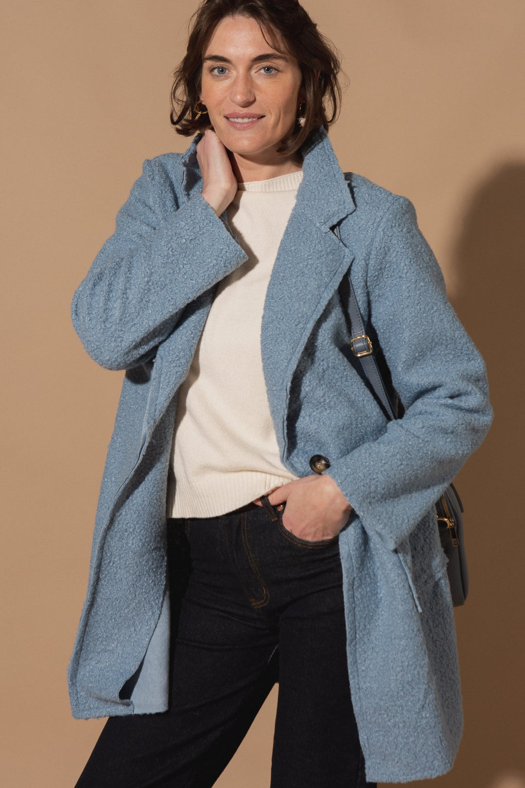 3/4 Sleeve Boucle Jacket
