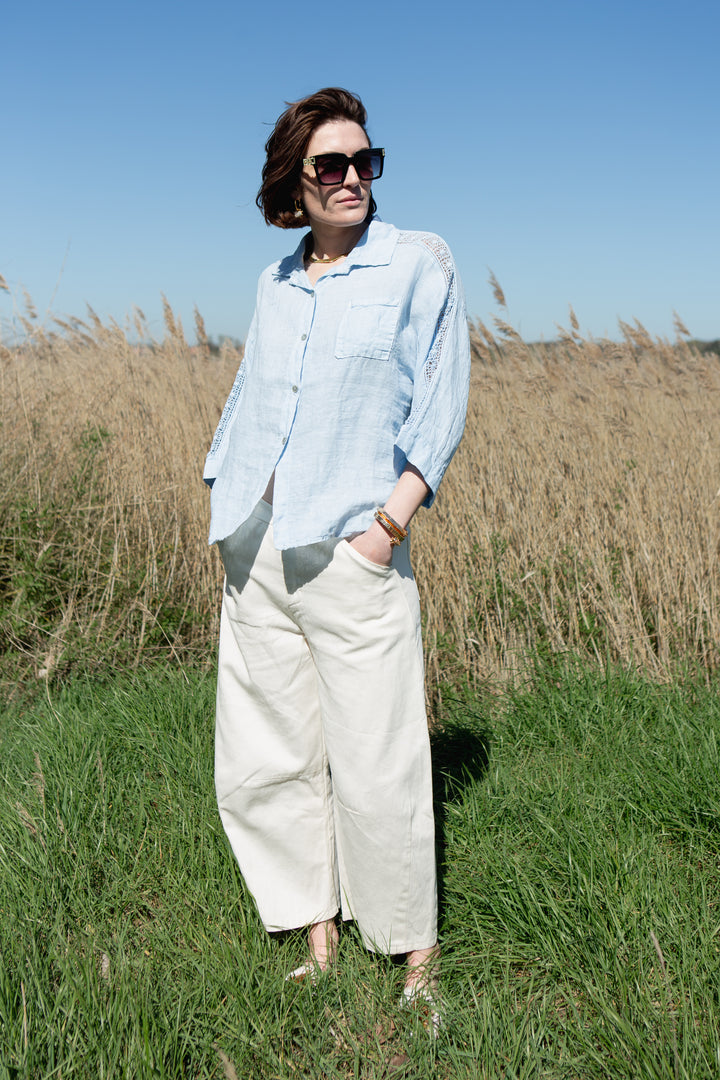 Embroidery Sleeve Shirt