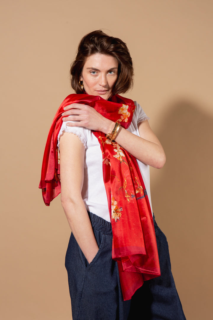 Spring Buds Silk Scarf