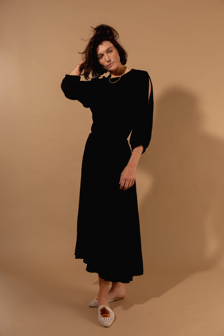 Shimmer Drawstring Waist Dress