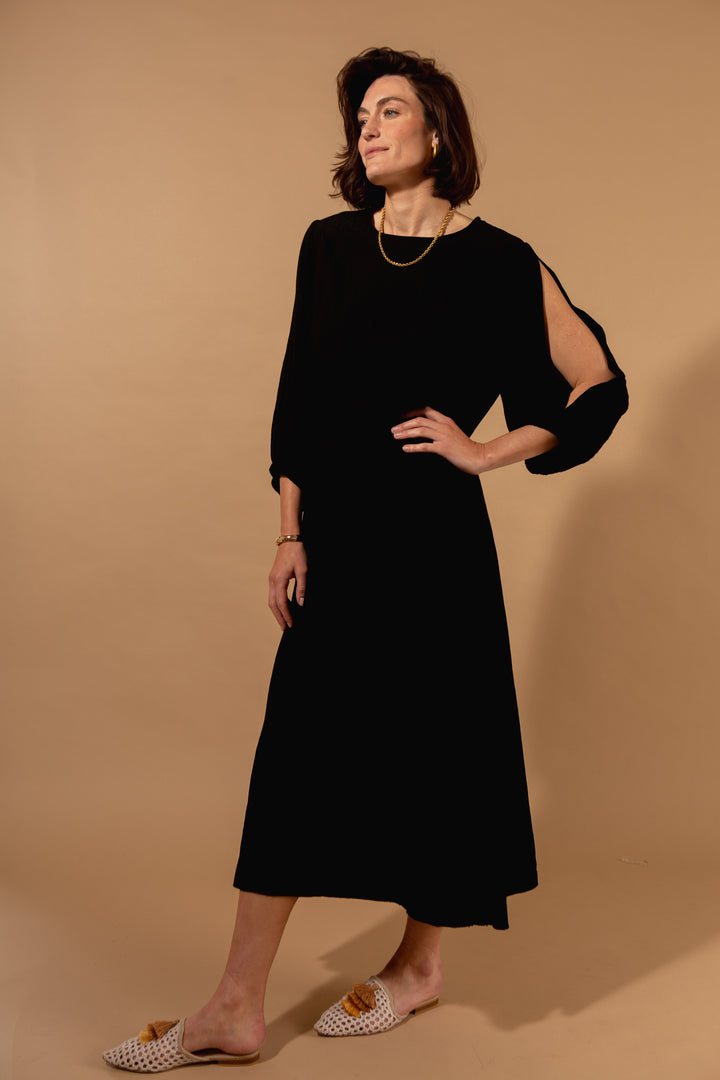 Shimmer Drawstring Waist Dress