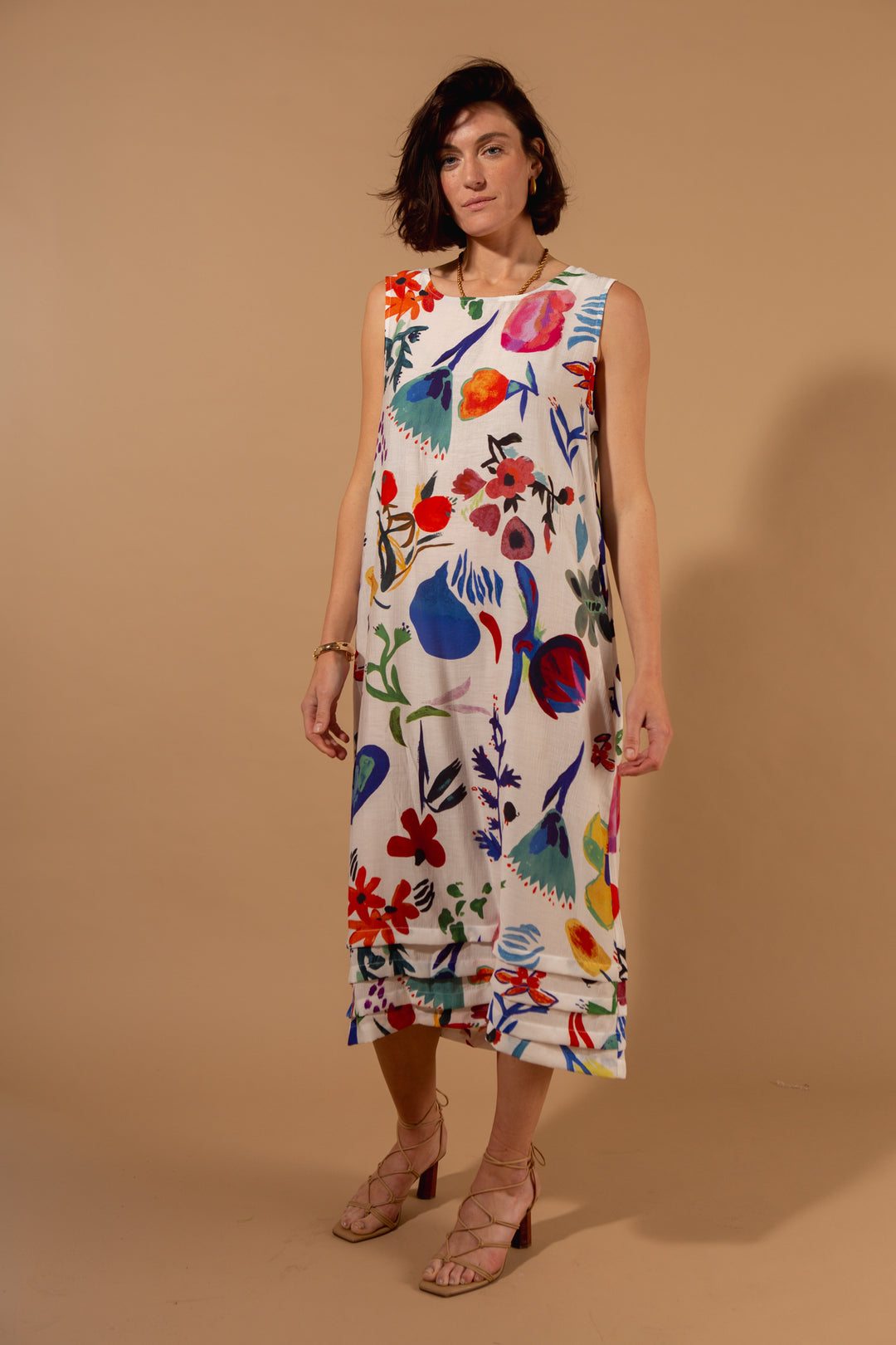 Tiered Bottom Sleeveless Dress