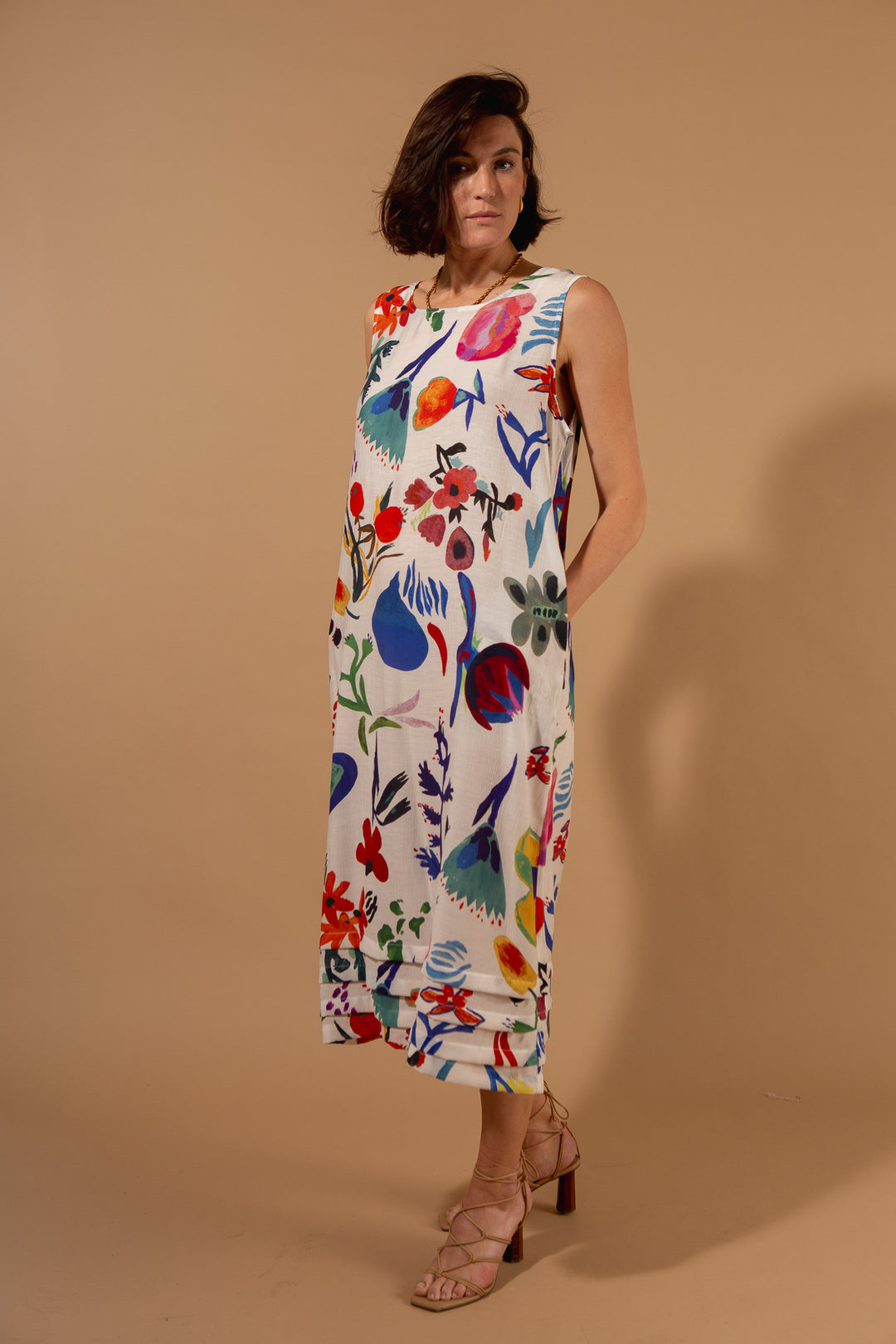 Tiered Bottom Sleeveless Dress