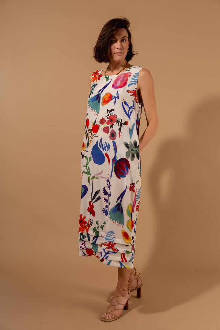 Tiered Bottom Sleeveless Dress