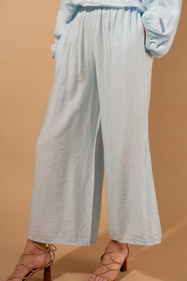 Crinkle Wide Leg Trousers
