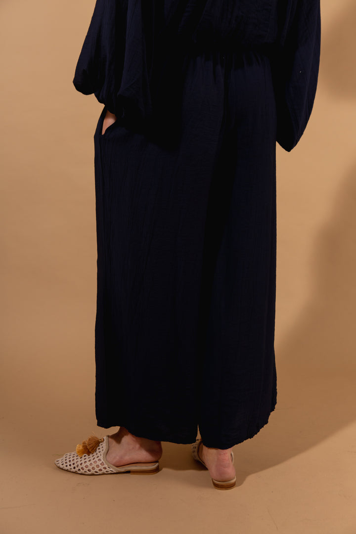Crinkle Wide Leg Trousers