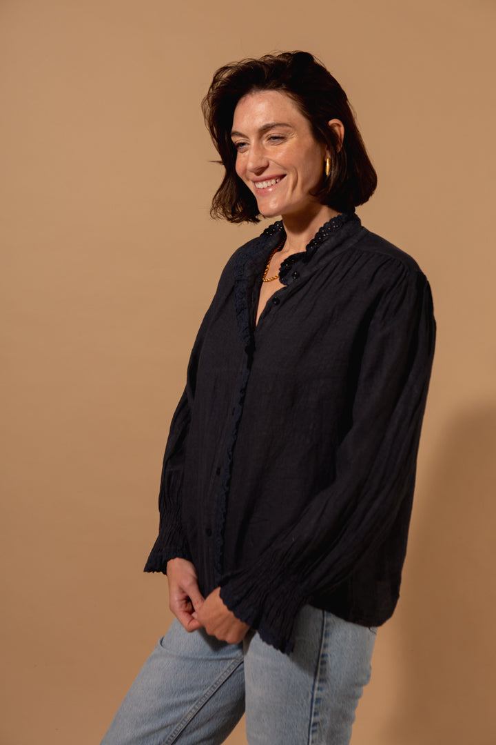 Linen Lace Detail Shirt
