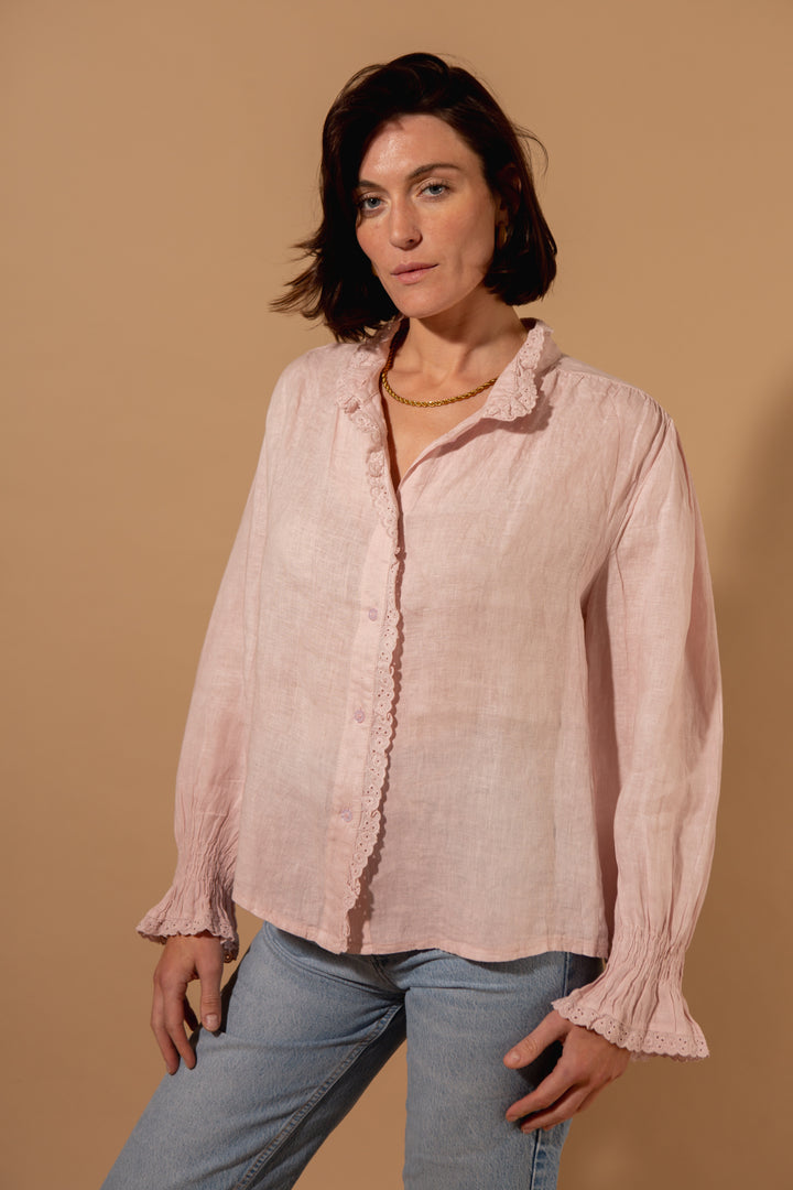 Linen Lace Detail Shirt