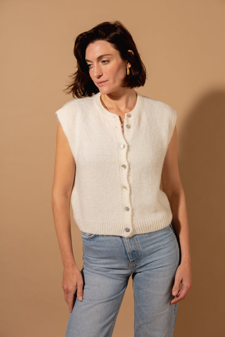 Alpaca Button Through Tank Top