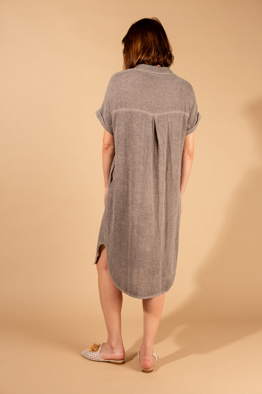 Linen Blend Shirt Dress