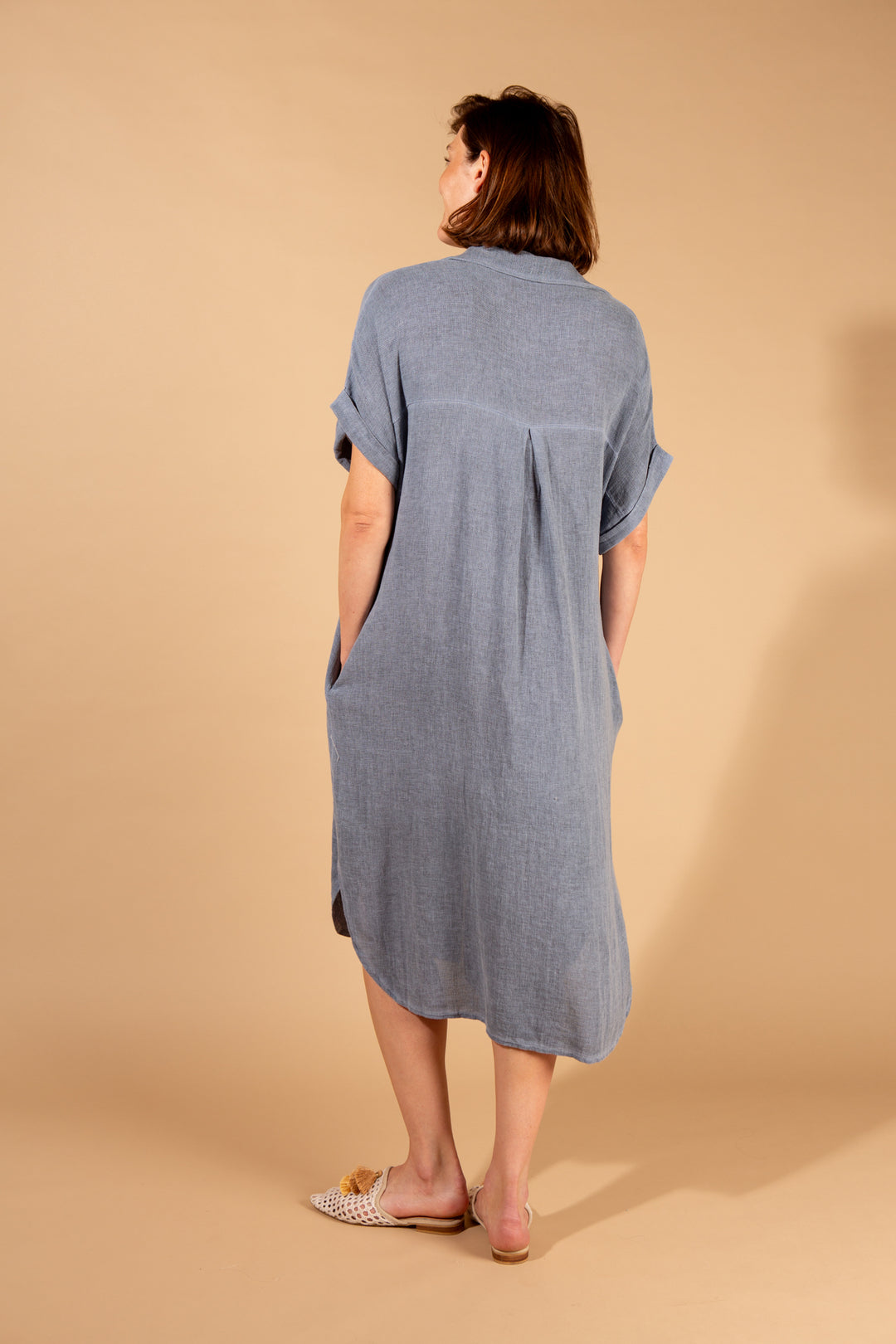 Linen Blend Shirt Dress