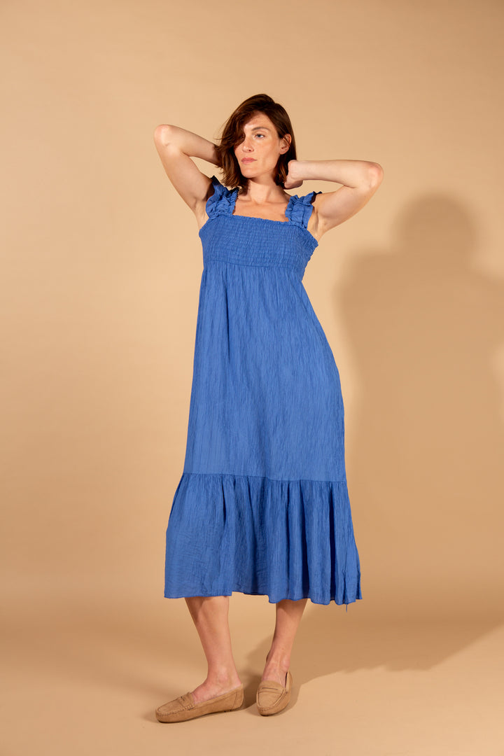 Crinkle Frill Sleeve Dress