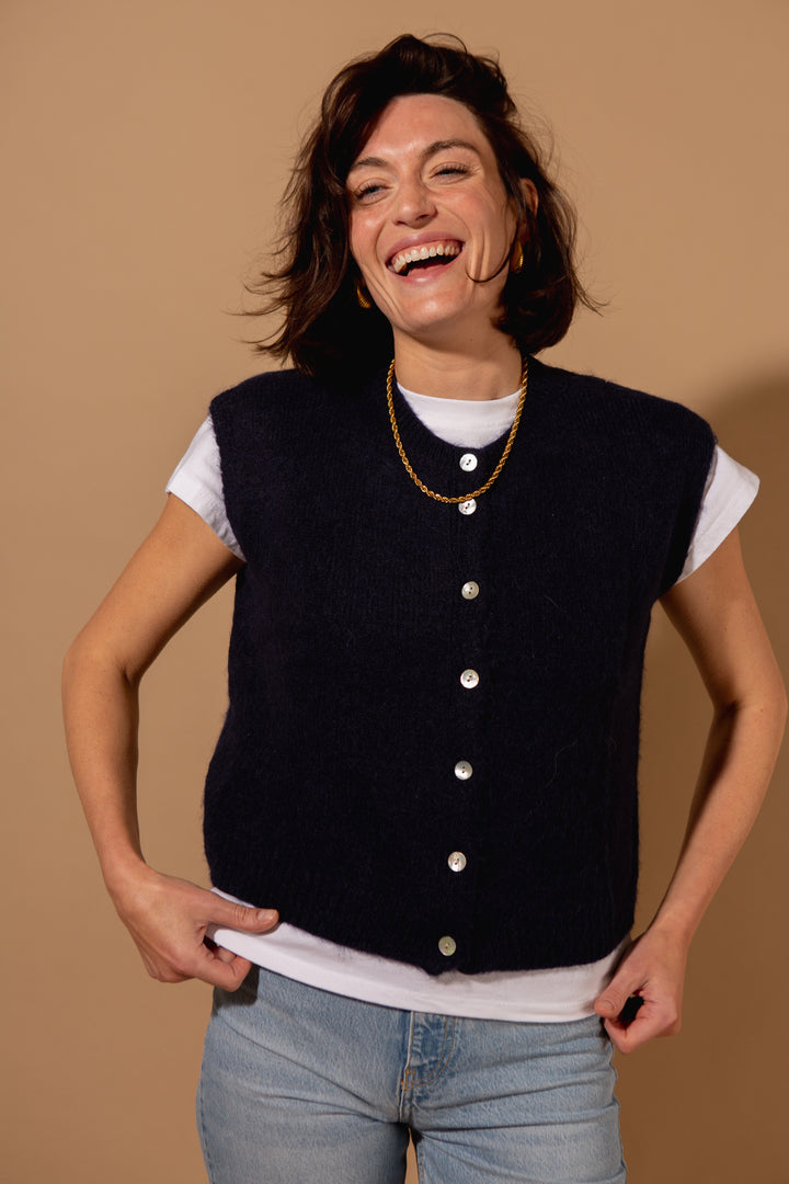 Alpaca Button Through Tank Top