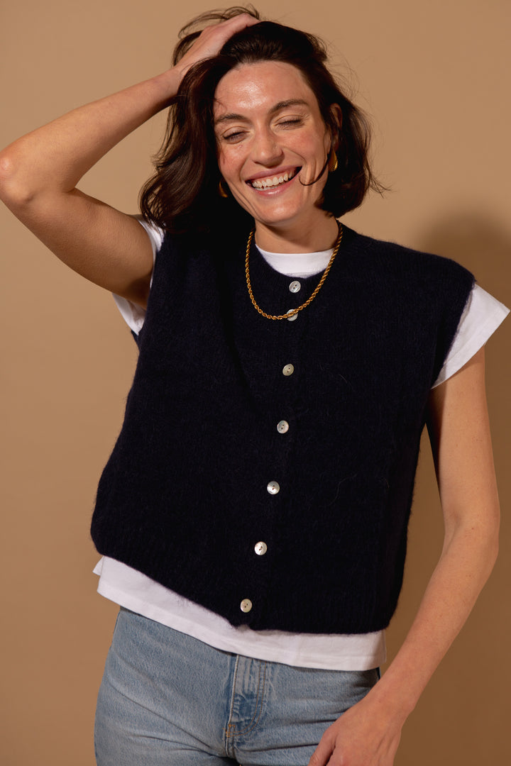 Alpaca Button Through Tank Top