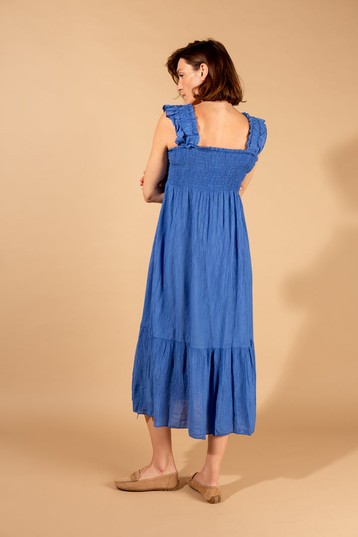 Crinkle Frill Sleeve Dress