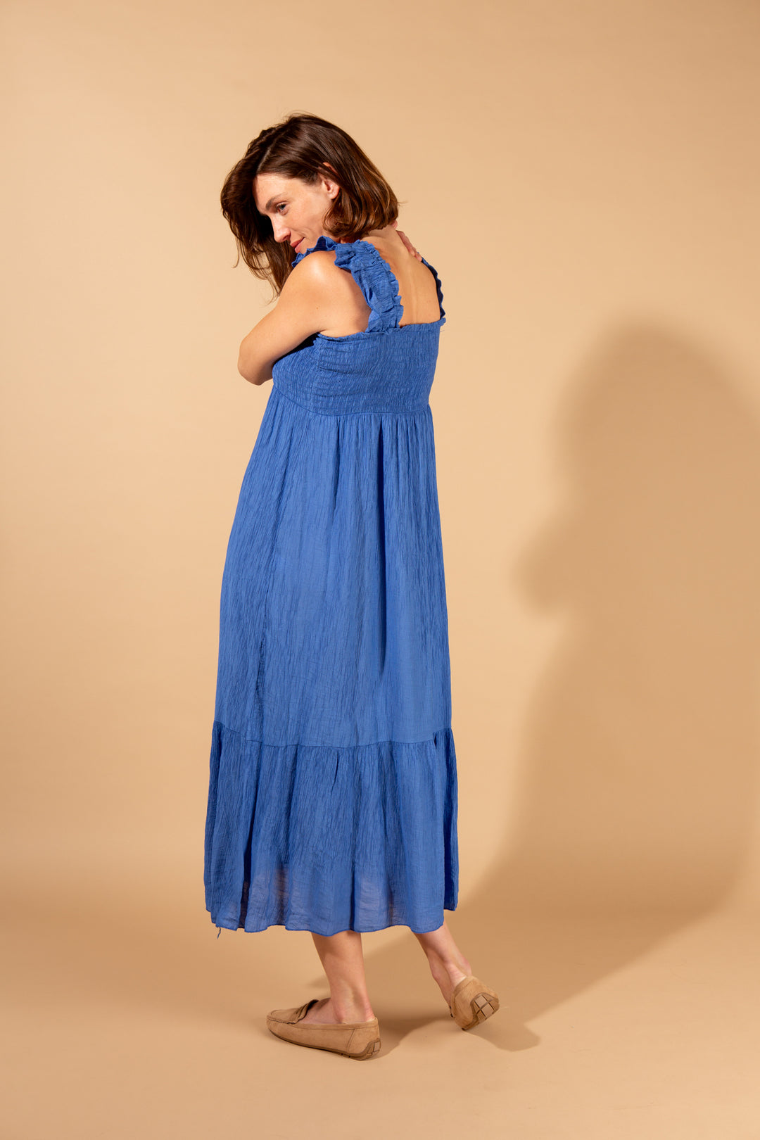 Crinkle Frill Sleeve Dress