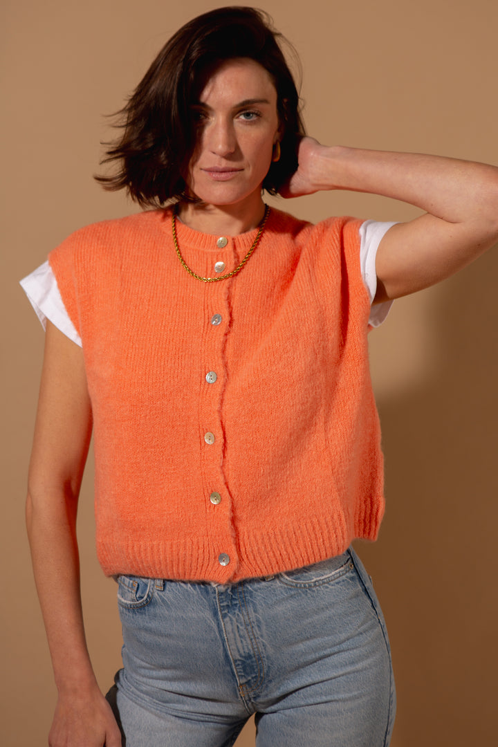 Alpaca Button Through Tank Top