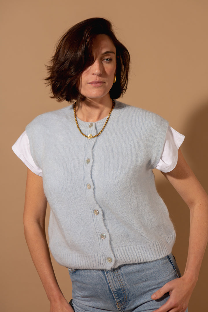 Alpaca Button Through Tank Top