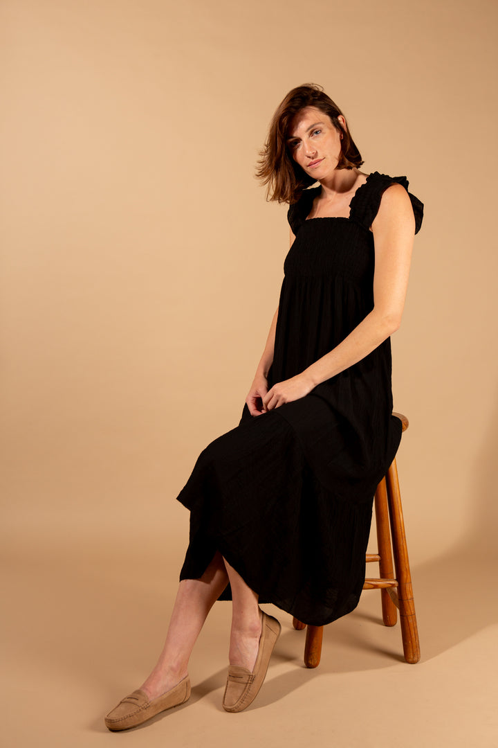 Crinkle Frill Sleeve Dress