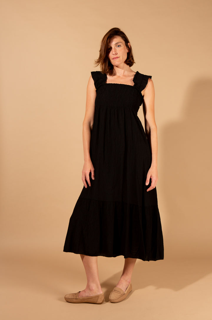 Crinkle Frill Sleeve Dress